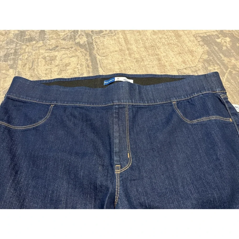 New Old Navy Women's Plus Size 28 W Long Medium Wash Blue Mid Rise Jegging Jeans